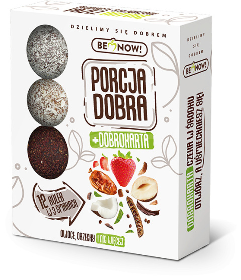 Owocowo-orzechowe kulki 144g Porcja Dobra Owocowo-orzechowe kulki 144g Porcja Dobra