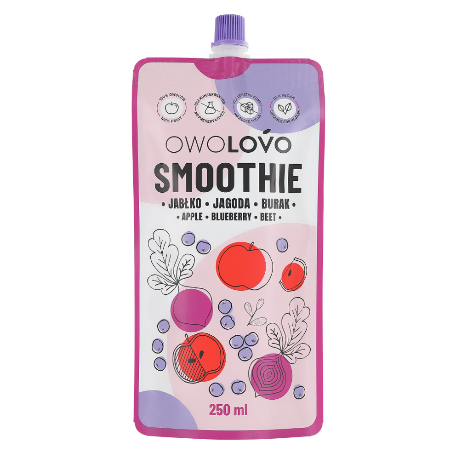SMOOTHIE JAGODA – BURAK 250ml OWOLOVO SMOOTHIE JAGODA – BURAK 250ml OWOLOVO
