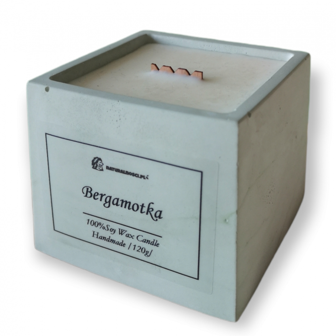 Świeca sojowa w betonie dekoracyjnym 120g - Bergamotka Świeca sojowa w betonie dekoracyjnym 120g - Bergamotka