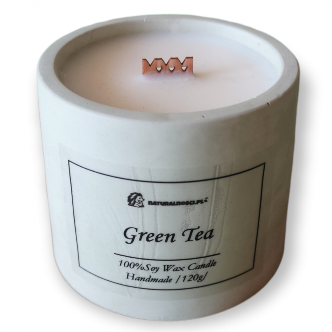 Świeca sojowa w betonie dekoracyjnym 120g - Green Tea Świeca sojowa w betonie dekoracyjnym 120g - Green Tea