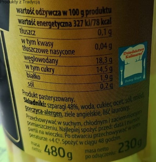 Szparagi delikatesowe białe w zalewie miodowej 230g ŚCIGAWA Szparagi delikatesowe białe w zalewie miodowej 230g ŚCIGAWA