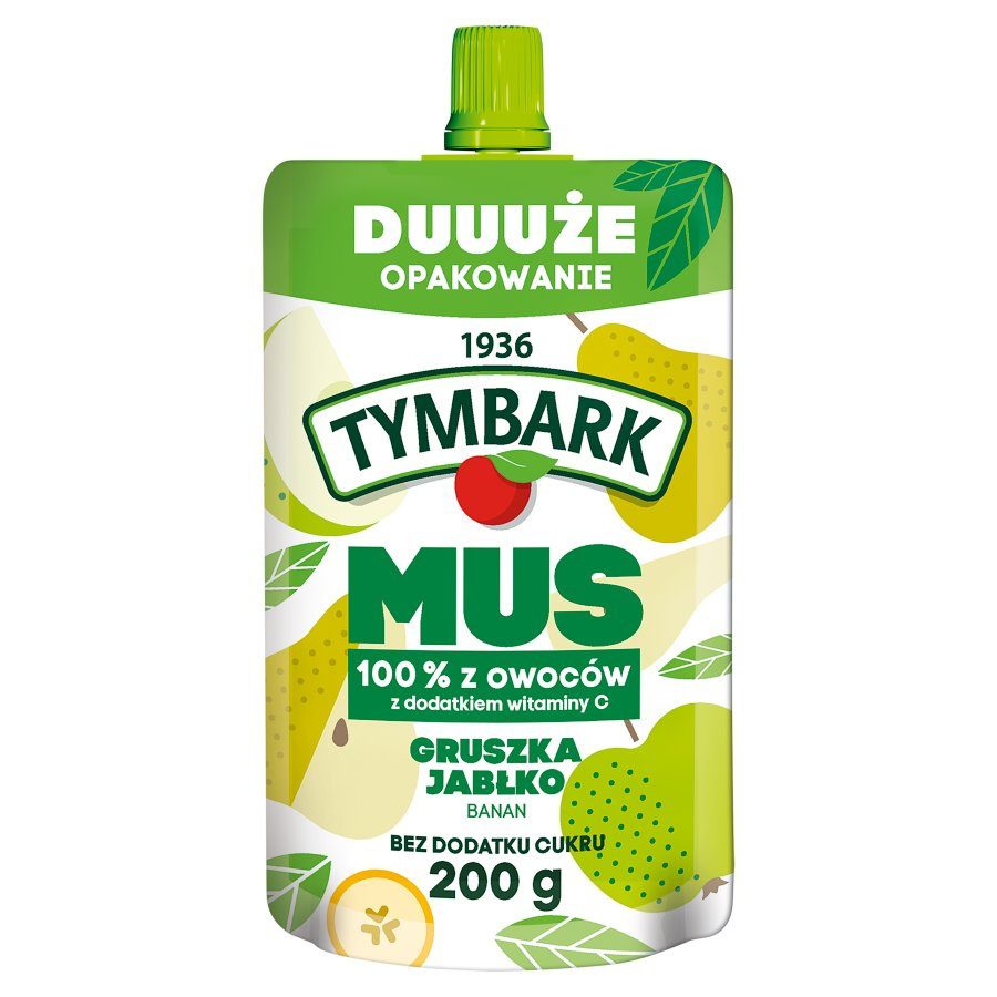 Tymbark MUS 100 % owoców Gruszka, Jabłko, Banan 200 g Tymbark MUS 100 % owoców Gruszka, Jabłko, Banan 200 g