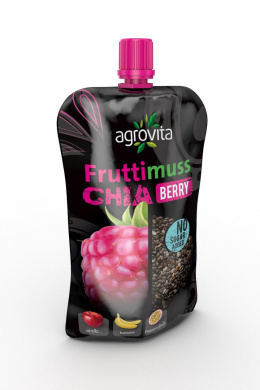 AGROVITA Fruttimuss Chia Puree jabłkowe z nasionami chia bananem marakują i maliną 100 g