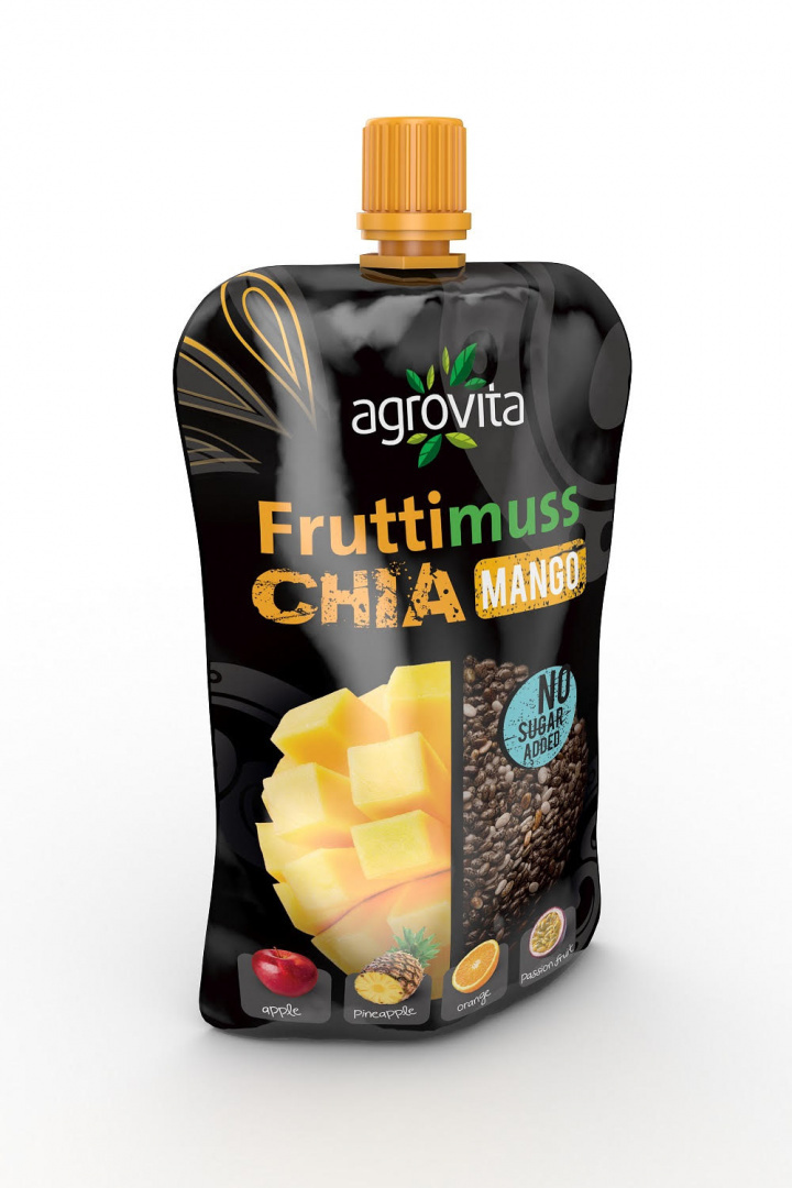 AGROVITA Fruttimuss Chia Puree jabłkowe z nasionami chia mango i ananasem 100 g AGROVITA Fruttimuss Chia Puree jabłkowe z nasionami chia mango i ananasem 100 g
