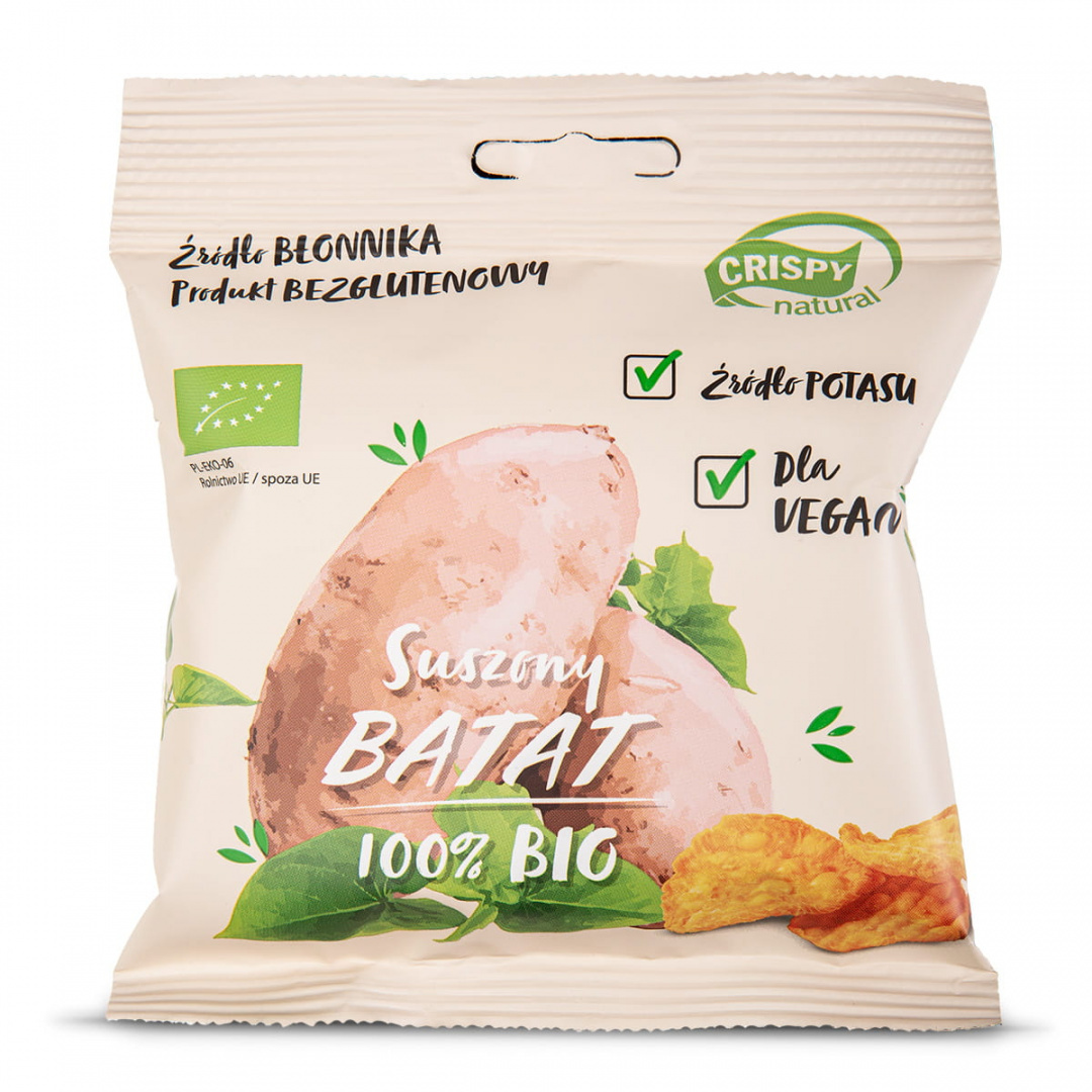 BATAT BIO - SUSZONE CHIPSY CRISPY NATURAL 18g BATAT BIO - SUSZONE CHIPSY CRISPY NATURAL 18g
