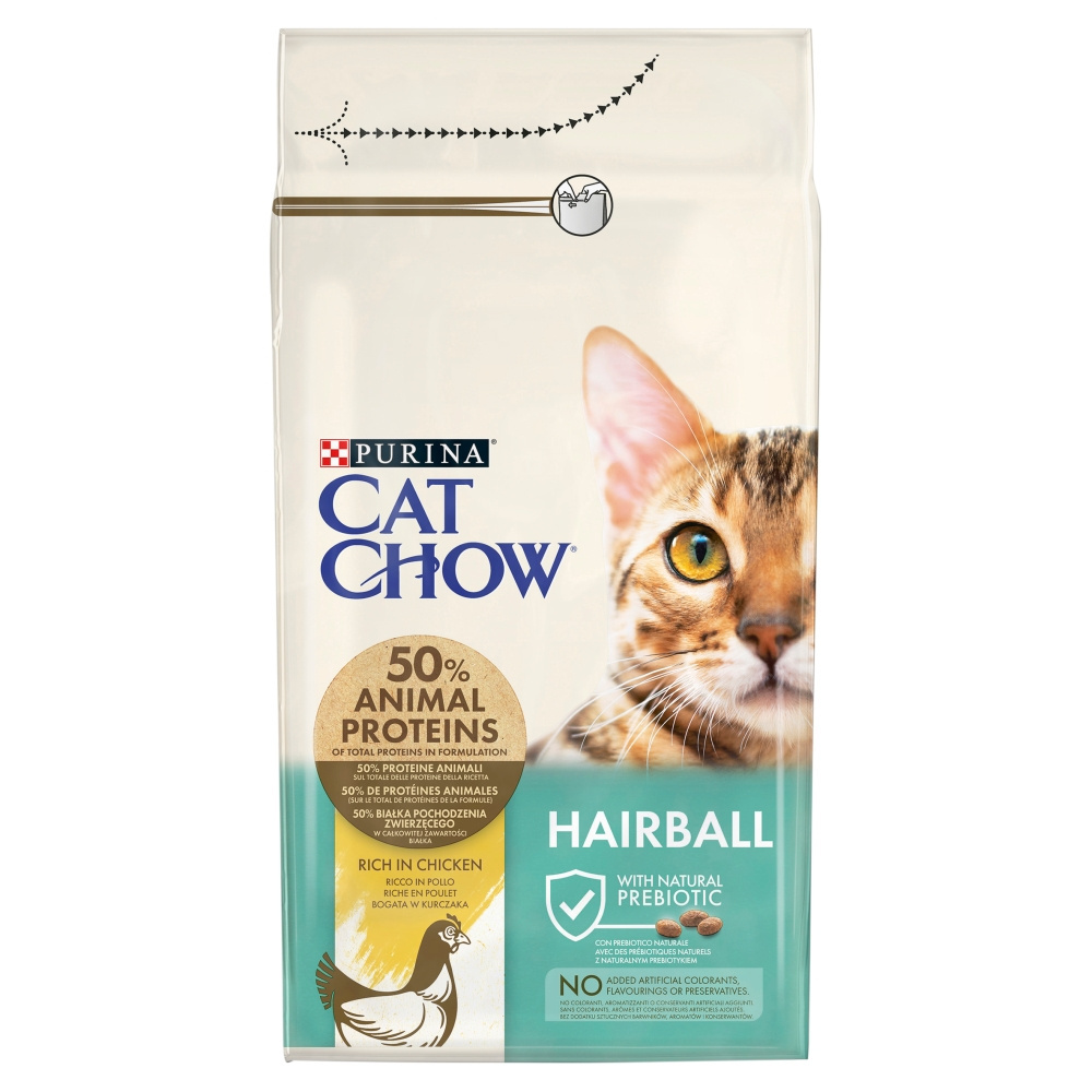 Purina Cat Chow Hairball Karma bogata w kurczaka 1,5 kg Purina Cat Chow Hairball Karma bogata w kurczaka 1,5 kg