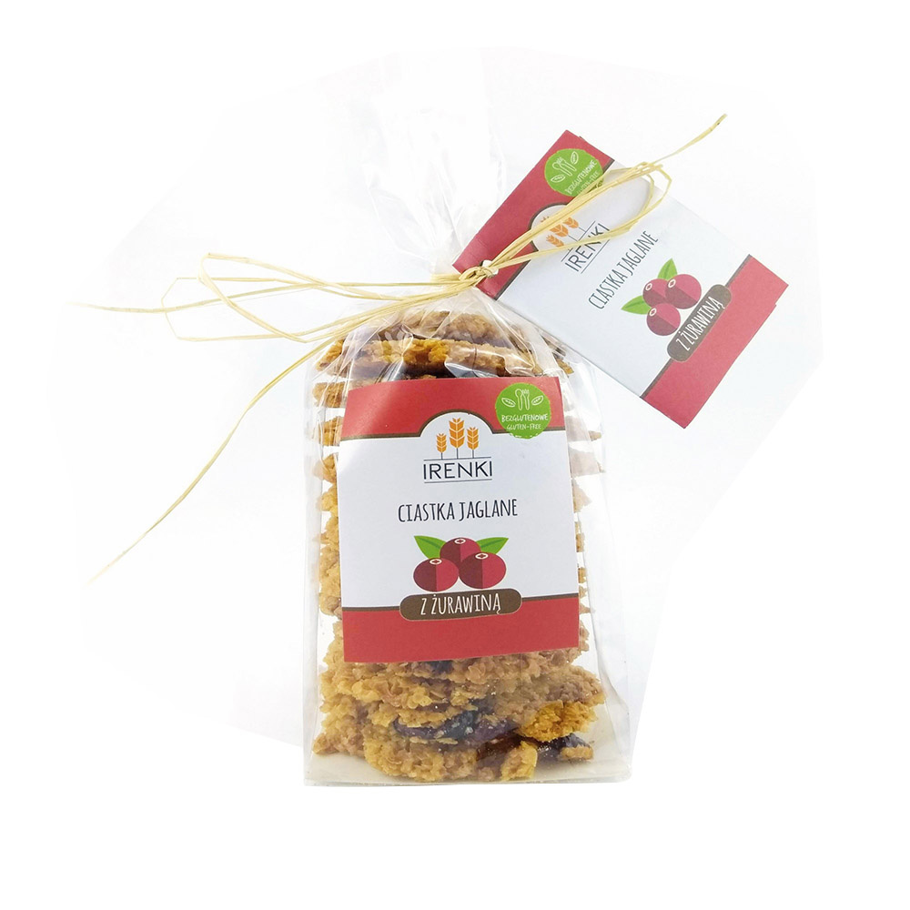Ciastka jaglane z żurawiną bezglutenowe 175 g. Ciastka jaglane z żurawiną bezglutenowe 175 g.