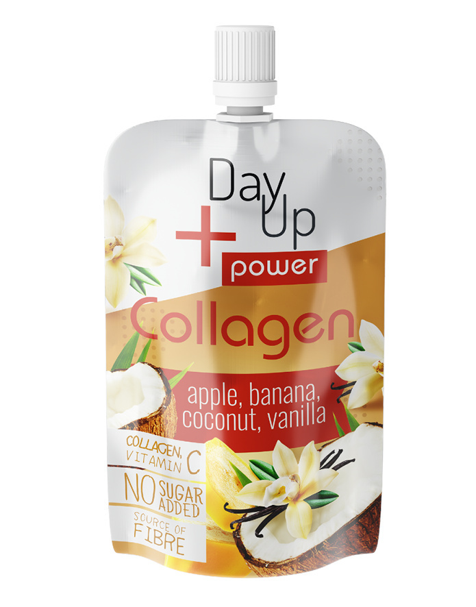 DAY UP Power Collagen puree jabłkowe z bananem i kokosem collagen DAY UP Power Collagen puree jabłkowe z bananem i kokosem collagen