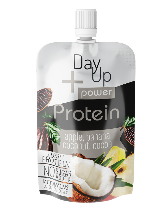 DAY UP Power puree jablkowe z bananem, kokosem serwatkowym izolatem proteinowym 100 g DAY UP Power puree jablkowe z bananem, kokosem serwatkowym izolatem proteinowym 100 g