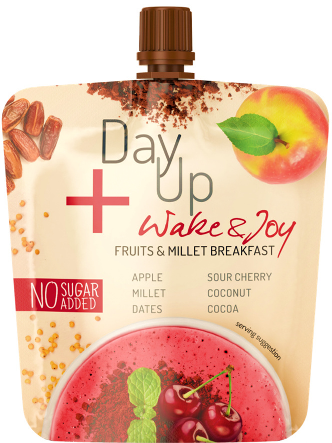 DAYUP Wake & Joy Owocowo-kokosowa jaglanka jabłko - wiśnia 120g DAYUP Wake & Joy Owocowo-kokosowa jaglanka jabłko - wiśnia 120g