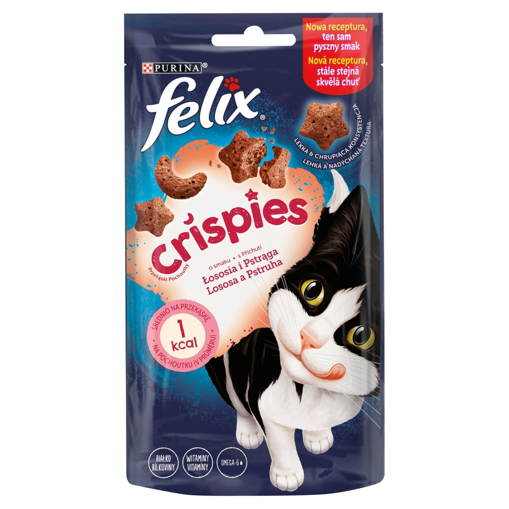 Felix Crispies Przekąski o smaku łososia i pstrąga 45 g Felix Crispies Przekąski o smaku łososia i pstrąga 45 g