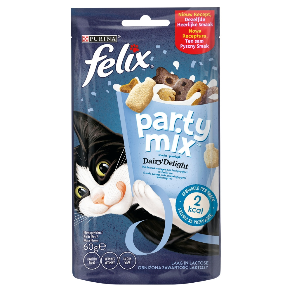 Felix Party Mix Przekąski o smaku mleka jogurtu i sera 60 g Felix Party Mix Przekąski o smaku mleka jogurtu i sera 60 g