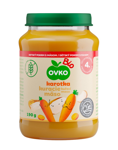 OVKO Ekologiczny obiadek BIO marchew z kurczakiem 190g OVKO Ekologiczny obiadek BIO marchew z kurczakiem 190g