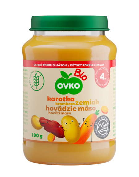 OVKO Ekologiczny obiadek BIO marchew z ziemniakami i mięsem wołowym 190g OVKO Ekologiczny obiadek BIO marchew z ziemniakami i mięsem wołowym 190g