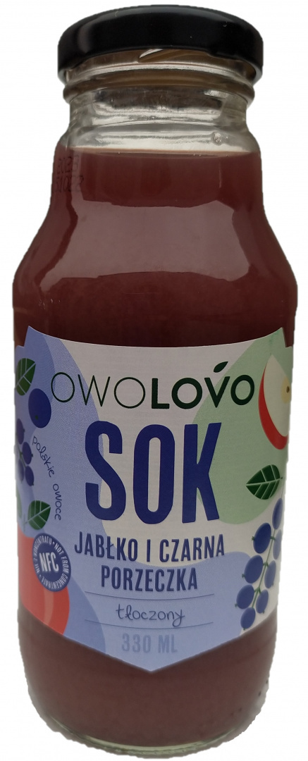 OWOLOVO sok jabłko i czarna porzeczka tłoczony NFC 330ml OWOLOVO sok jabłko i czarna porzeczka tłoczony NFC 330ml