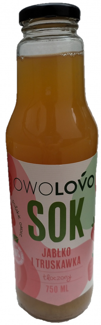 OWOLOVO sok jabłko i truskawka tłoczony NFC 750ml OWOLOVO sok jabłko i truskawka tłoczony NFC 750ml