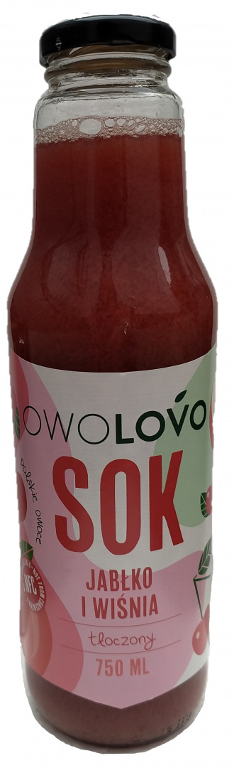 OWOLOVO sok jabłko wiśnia NFC 750ml OWOLOVO sok jabłko wiśnia NFC 750ml