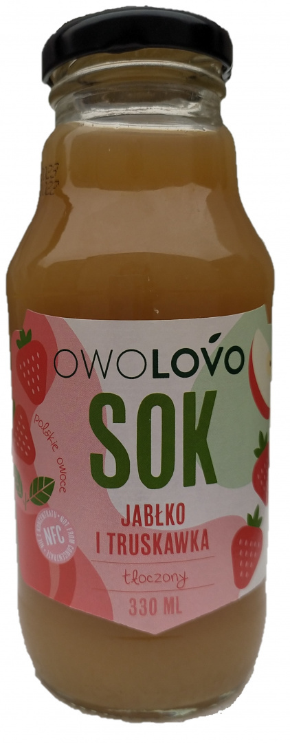 OWOLOVO sok jabłko i truskawka tłoczony NFC 330ml OWOLOVO sok jabłko i truskawka tłoczony NFC 330ml