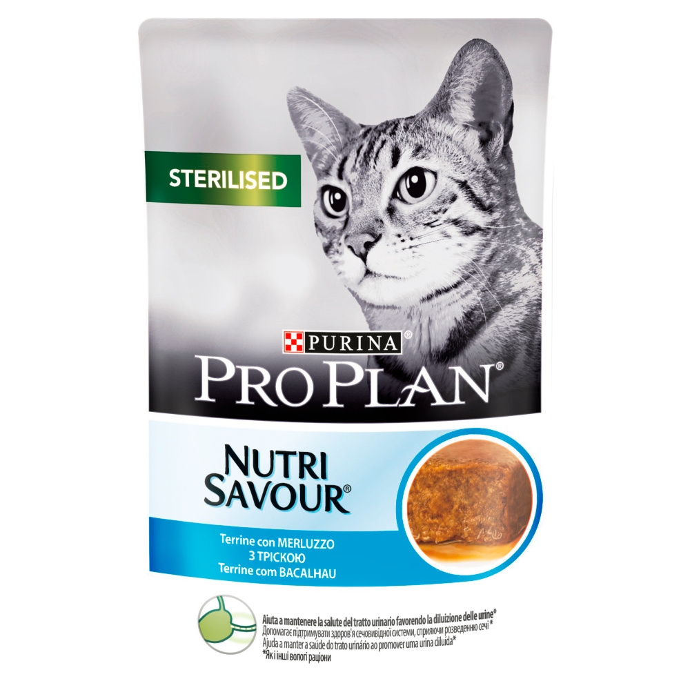 PRO PLAN Sterilised Nutrisavour Karma dla dorosłych kotów pasztet z dorszem 85 g PRO PLAN Sterilised Nutrisavour Karma dla dorosłych kotów pasztet z dorszem 85 g