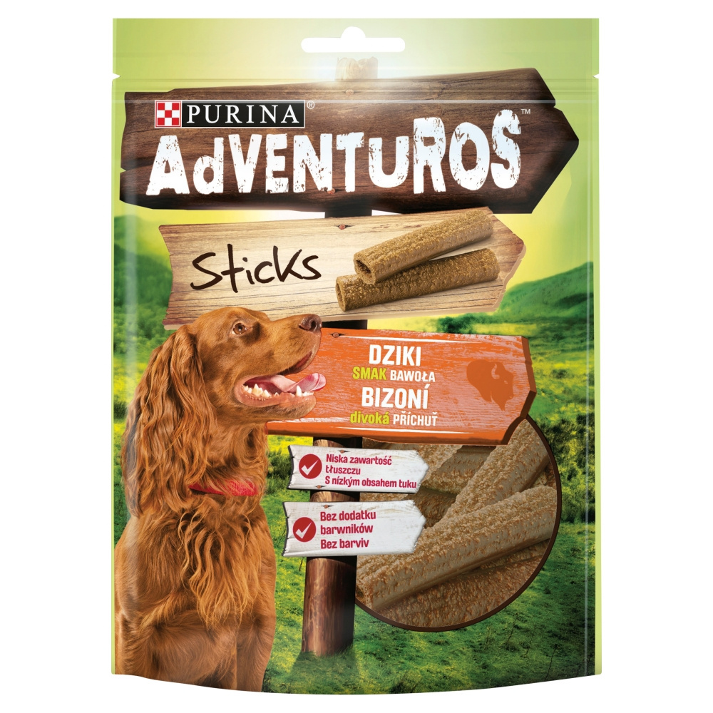 Purina AdVENTuROS Sticks Karma dla psów dziki smak bawoła 120 g Purina AdVENTuROS Sticks Karma dla psów dziki smak bawoła 120 g