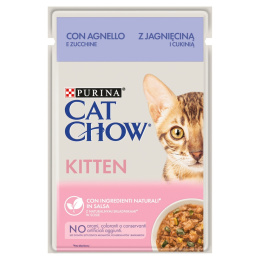 Purina Cat Chow Kitten Karma dla kociąt z jagnięciną i cukinią w sosie 85 g