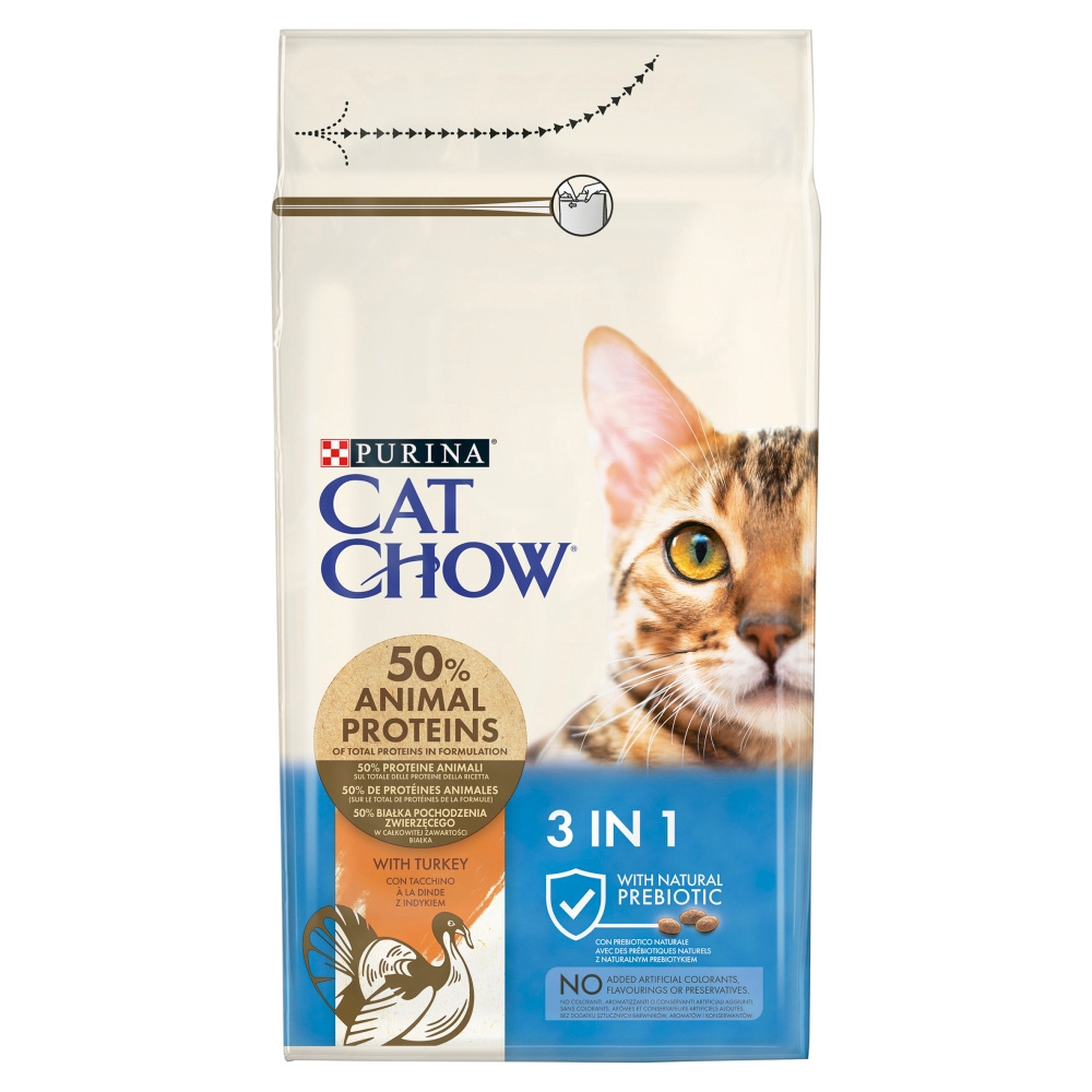Purina Cat Chow 3 in 1 Karma bogata w indyka 1,5 kg Purina Cat Chow 3 in 1 Karma bogata w indyka 1,5 kg