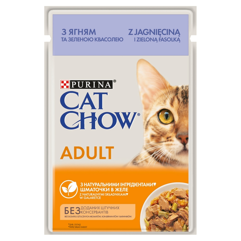 Purina Cat Chow Adult Karma dla kotów z jagnięciną i zieloną fasolką w galaretce 85 g
