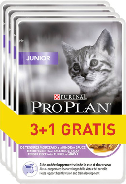 Purina Pro Plan Cat Kitten z indykiem 4x85g 3+1 gratis