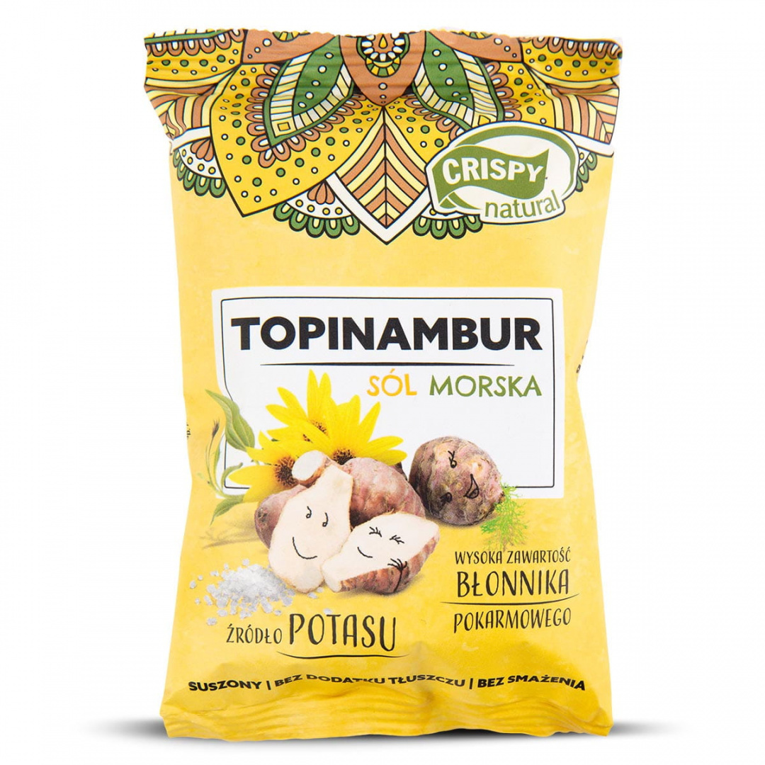 TOPINAMBUR Z SOLĄ MORSKĄ - SUSZONE CHIPSY CRISPY NATURAL 18g TOPINAMBUR Z SOLĄ MORSKĄ - SUSZONE CHIPSY CRISPY NATURAL 18g