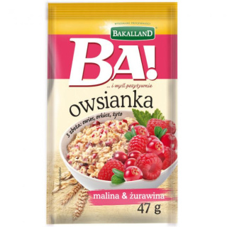 BAKALLAND BA! OWSIANKA Z MALINĄ I ŻURAWINĄ - 47G