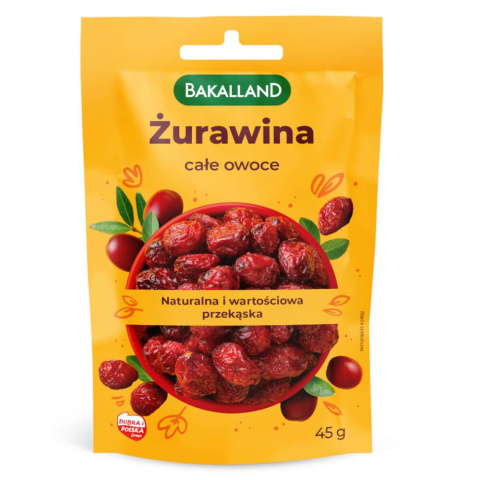 BAKALLAND ŻURAWINA CAŁE OWOCE 45G BAKALLAND ŻURAWINA CAŁE OWOCE 45G