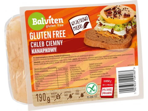 BALVITEN CHLEB CIEMNY 190g bezglutenowy BALVITEN CHLEB CIEMNY 190g bezglutenowy