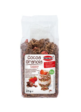 BENUS GRANOLA CZEKOLADOWA Z TRUSKAWKĄ 275G