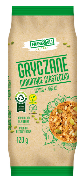 CIASTECZKA GRYCZANE PESTKAMI DYNI I JABŁKIEM GLUTENU 120g - ZPC BOX