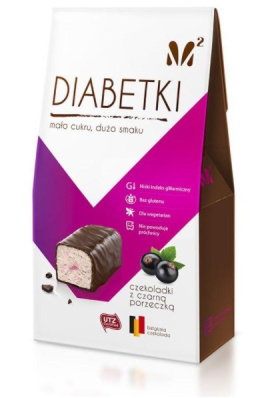 Czekoladki pralinki czarna porzeczka bez cukru 100 g