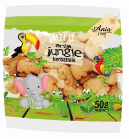 Herbatniki Mini Jungle bez cukru 50g ANIA
