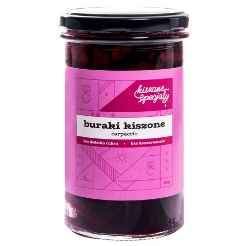 KISZONE SPECJAŁY Carpaccio z buraków kiszonych 480g KISZONE SPECJAŁY Carpaccio z buraków kiszonych 480g