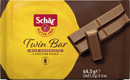 SCHAR bezglutenowe batony wafelki w czekoladzie TWIN BAR 64,5g