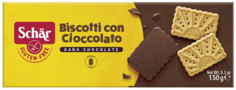 SCHAR bezglutenowe herbatniki z gorzką czekoladą BISCOTTI CON CIOCCOLATO 150g