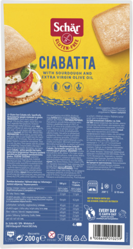 SCHAR bułki bezglutenowe CIABATTA 200g