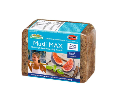 BENUS CHLEB Z MUSLI MAX 250g BENUS CHLEB Z MUSLI MAX 250g