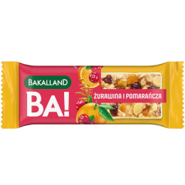 Baton zbożowy Bakalland BA! żurawina i pomarańcza 40g
