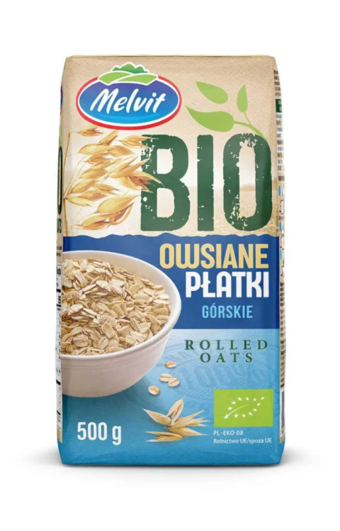 MELVIT BIO Płatki owsiane górskie 500g