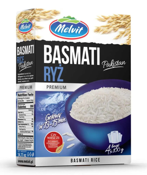 MELVIT Ryż basmati 4x100g 400g MELVIT Ryż basmati 4x100g 400g