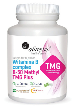 ALINESS Witamina B Complex B-50 Methyl TMG PLUS 100 Kapsułek