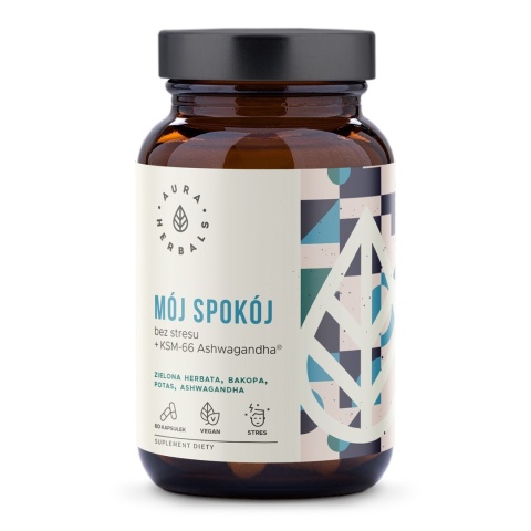 AURA HERBALS Mój Spokój, bez stresu + KSM-66 Ashwagandha kapsułki 60 szt