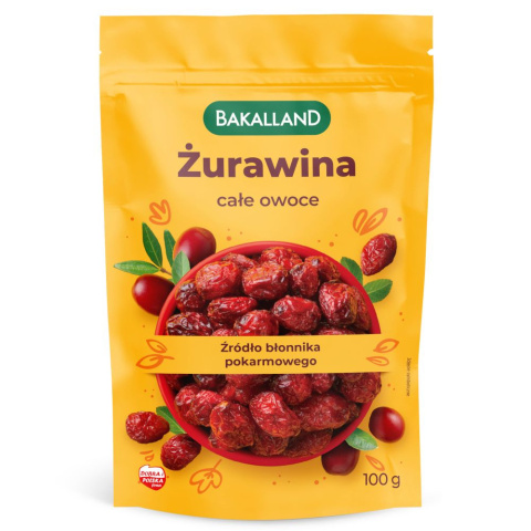 BAKALLAND ŻURAWINA CAŁE OWOCE 100G BAKALLAND ŻURAWINA CAŁE OWOCE 100G
