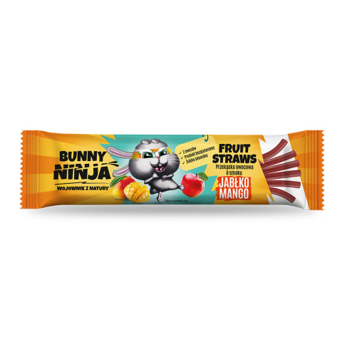 BUNNY NINJA Fruit Straws przekąska owocowa o smaku jabłko-mango16g