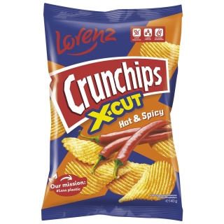 CRUNCHIPS Chipsy X-CUT Hot&Spicy 140g LORENZ