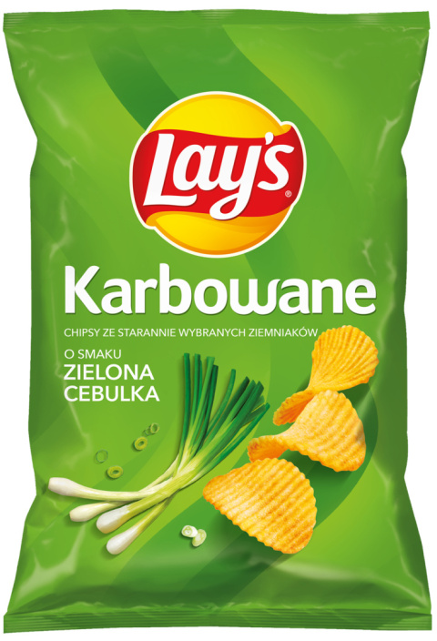 LAY'S Chipsy ziemniaczane karbowane Zielona cebulka 120g LAY'S Chipsy ziemniaczane karbowane Zielona cebulka 120g